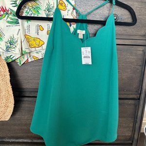 NWT - J Crew Green sleeveless blouse - size 4